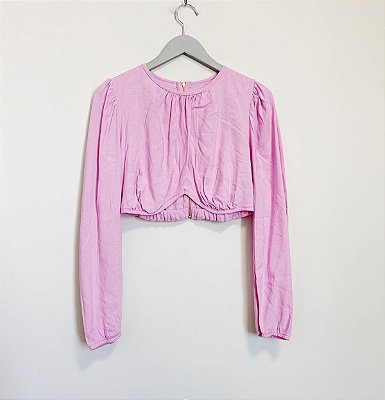 Blusa cropped rosa ISY -  Tam M - LOJINHA DA TABATA