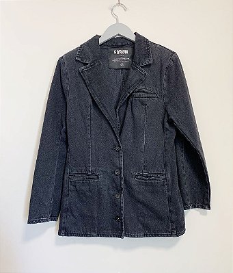 Blazer jeans preto Forum - Tam PP