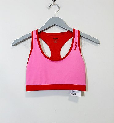 Top vermelho e rosa Reebok - Tam PP - LOJINHA DA TABATA
