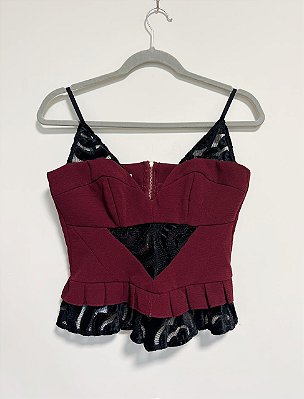 Top marsala com renda Skazi - tam P