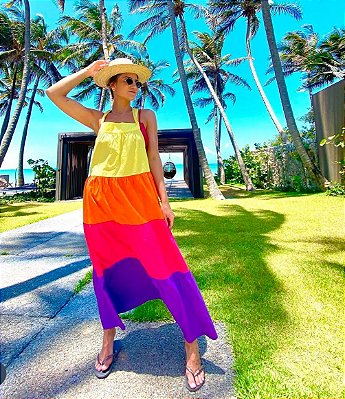 Vestido 3 marias colorido Lihá - tam P