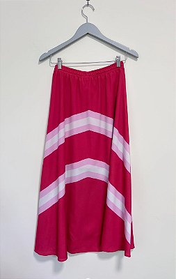 Saia midi vermelha e rosa Blessed - tam P