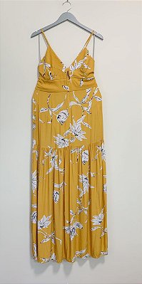 Vestido floral mostarda Animale - tam 40