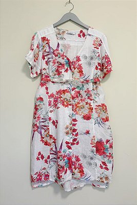 Vestido linho floral Le Lis Blanc - tam 40