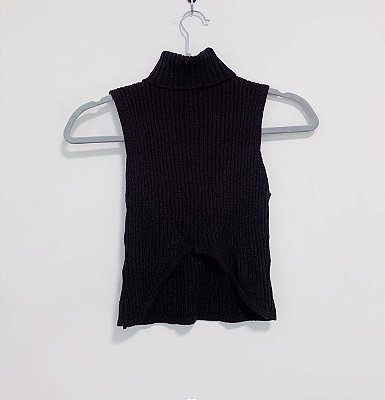 Regata tricot preta gola alta - tam M