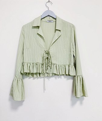 Camisa cropped verde Esmeral - tam P