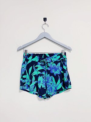 Shorts preto floral Lu Rubin - tam P