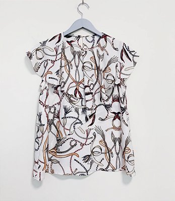 Blusa creme babados Zara - tam M