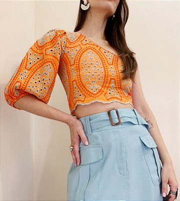 Blusa ombro único laise Donna Fashion - tam M