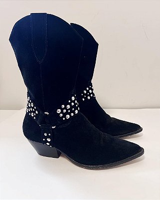 Bota cano médio preta Luiza Barcelos - tam 35