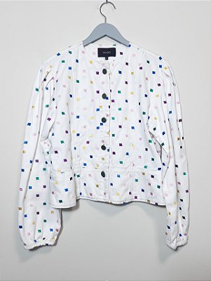 Jaqueta jeans bordada Mixed - tam G