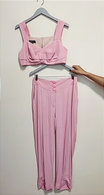 Conjunto top e calça rosa Patbo - tam 42