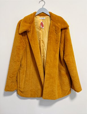 Casaco de pelo mostarda Sly Wear - tam G