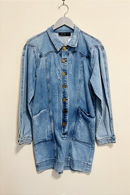 Jaqueta alongada jeans Sclub - tam P