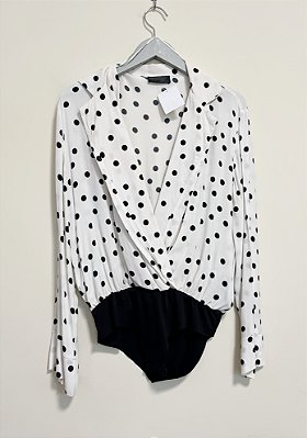 Body branco poá Zara - Tam G