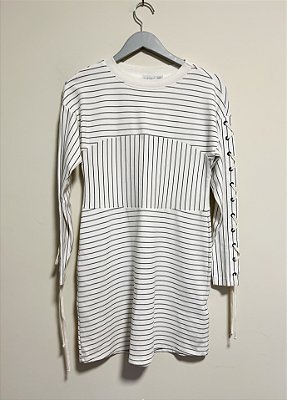 Vestido moletinho listras Loft 747 - tam P