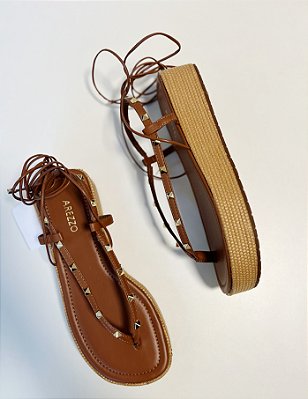 Sandalia flatform marrom Arezzo - tam 36