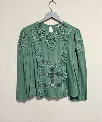Blusa viscolinho verde Linda de Morrer - tam 44