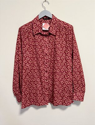 Camisa floral bordô Mixed - tam GG