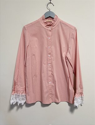 Camisa salmão listrada Carol Bassi - tam G