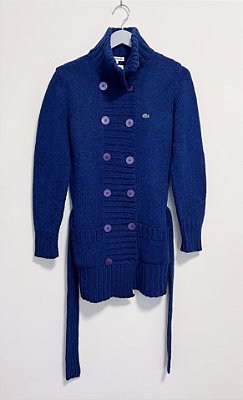 Casaco tricot azul Lacoste - tam 40