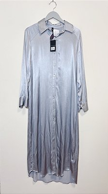 Chemise acetinada cinza listras Betelgeuse - tam G