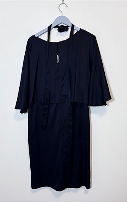 Vestido camada no ombro preto Anahí - tam GG