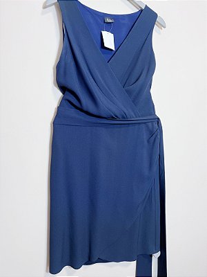 Vestido alfaiataria azul marinho Daslu - tam M