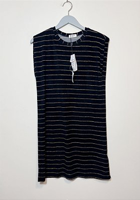 Vestido preto listras Pusco - tam PP