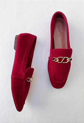 Mocassim suede vermelho Schutz - Tam 36
