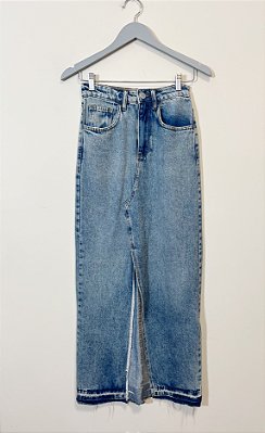 Saia longa jeans com fenda &Jeans - tam 34
