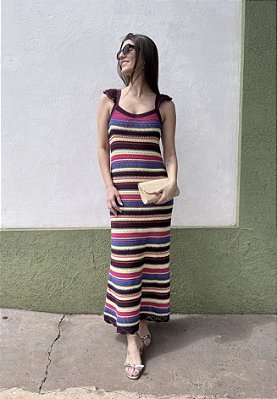 Vestido crochê colorido Zara tam M