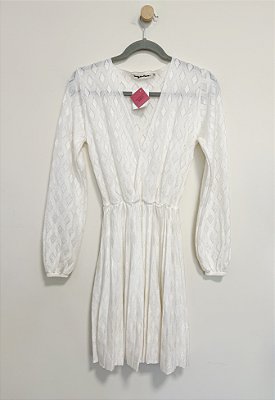 Vestido plissado off white Twenty Four Seven - Tam P