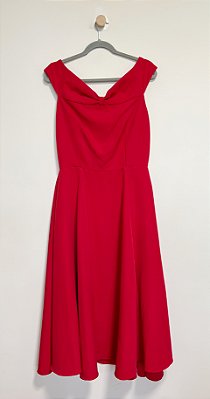 Vestido midi vermelho Toda Frida - tam M