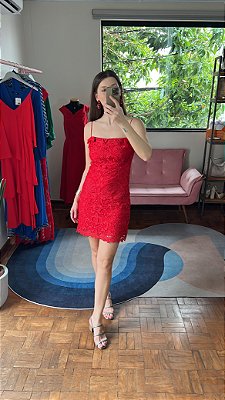 Vestido renda vermelho Agilitá - tam 38