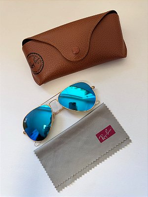 Óculos de sol Ray Ban aviador azul