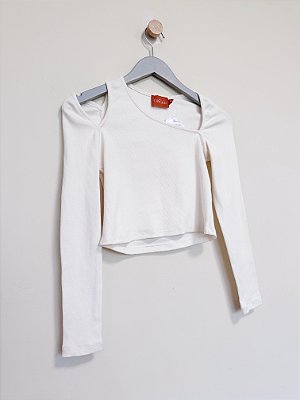 Blusa canelada recortes off white Ginger - Tam M