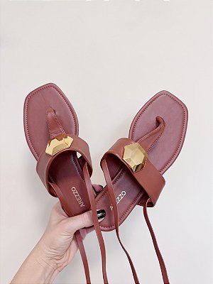 Rasteira caramelo Arezzo tam 36