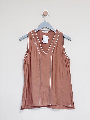 Blusa marrom M. Nacional - tam P