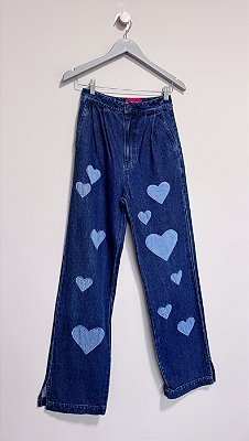 Calça jeans coração Julia Tiberio - tam 36