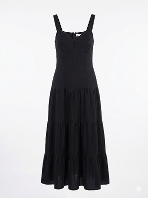 Vestido midi preto A collection - tam M