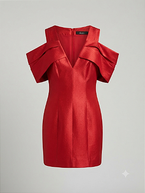 Vestido vermelho metalizado Skazi - tam PP