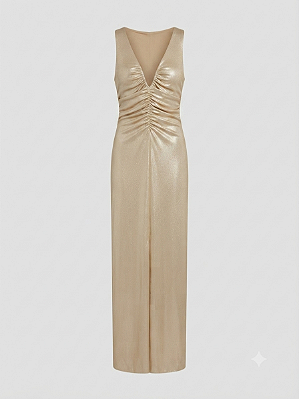 Vestido longo metalizado Tufi Duek - tam P