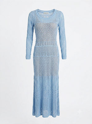 Vestido azul Galeria tricot - tam G
