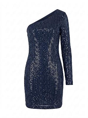 Vestido paetê azul Raizz - Tam M