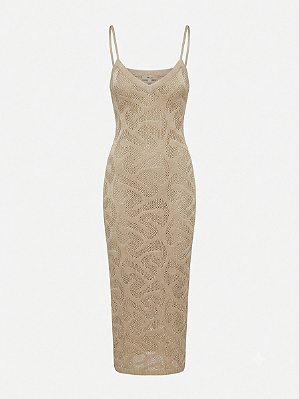 Vestido tricot bege midi Skazi - Tam P