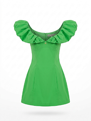 Vestido ombro a ombro verde Anne Fernandes - tam M