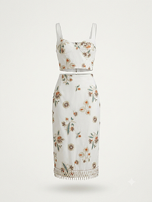 Conjunto devorê branco Anne Fernandes - tam M