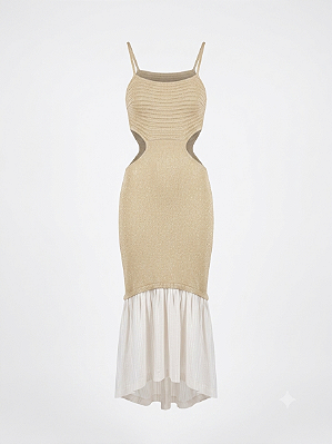 Vestido tricot metalizado - tam U