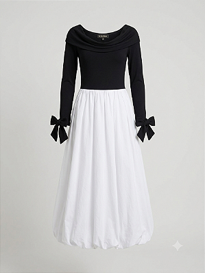 Vestido bicolor Carlota Costa - tam G